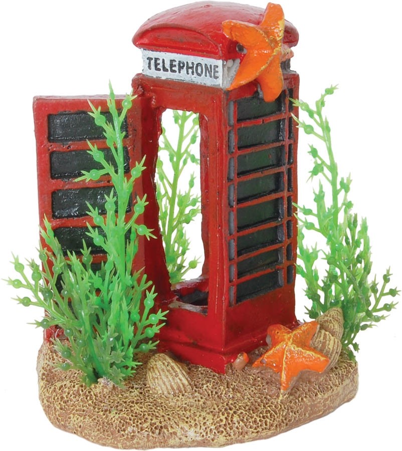 Aqua Spectra Telephone Box with Plants 7 x 5.5 x 8cm AQ61938