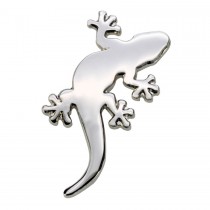 Blue Bug Pin Badge Gecko silver